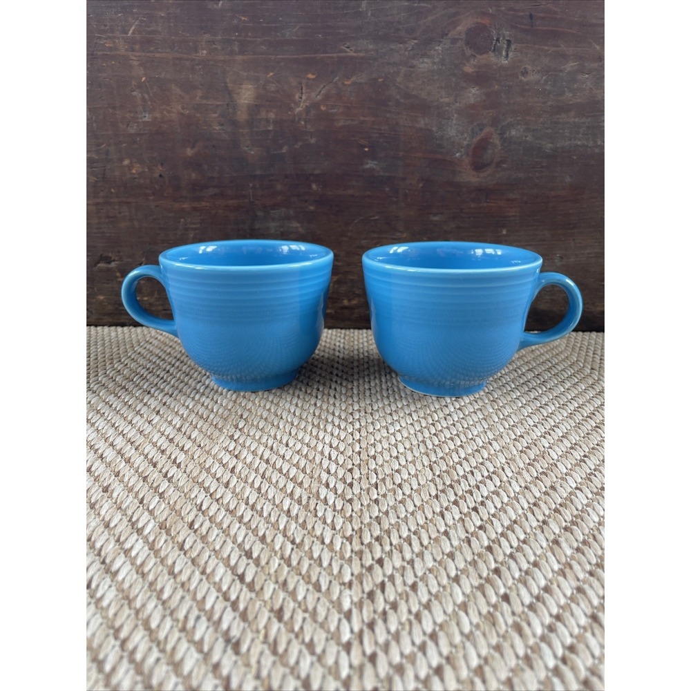 Fiestaware Homer Laughlin China Turquoise Coffee Tea Cup or Mug Set of 2